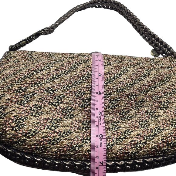 Eric Javits Shoulder Bag Squishee Woven Straw Braided Chain Strap Gold Multi - Picture 10 of 16